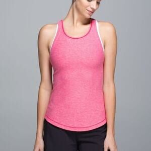 Lululemon Athletica Women's Think Fast Tank in Heathered Boom Juice Pink